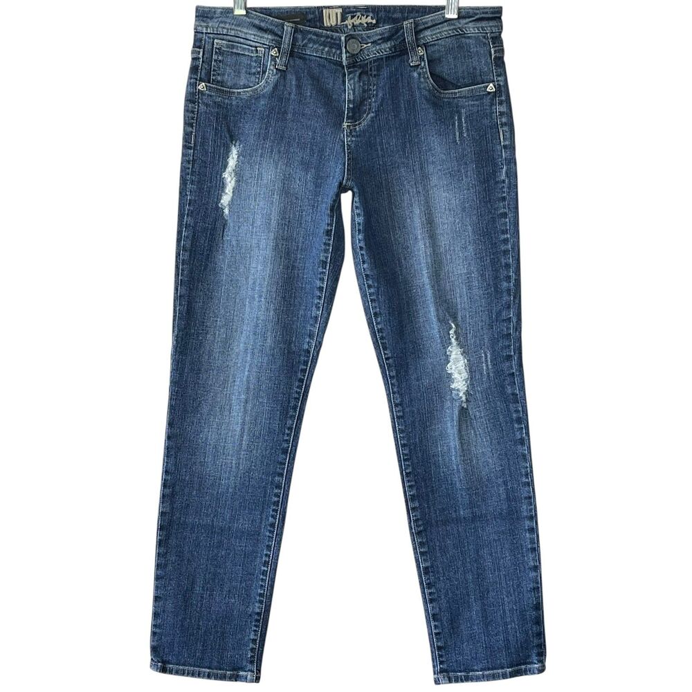 Kut from the Kloth CELINE Slouchy Distressed Boyfriend Stretch Jeans Size 8